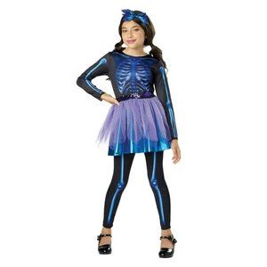 Girls BEWITCHING BONES Skeleton Costume Size Sm Med Tutu Skirt Leggings NWT